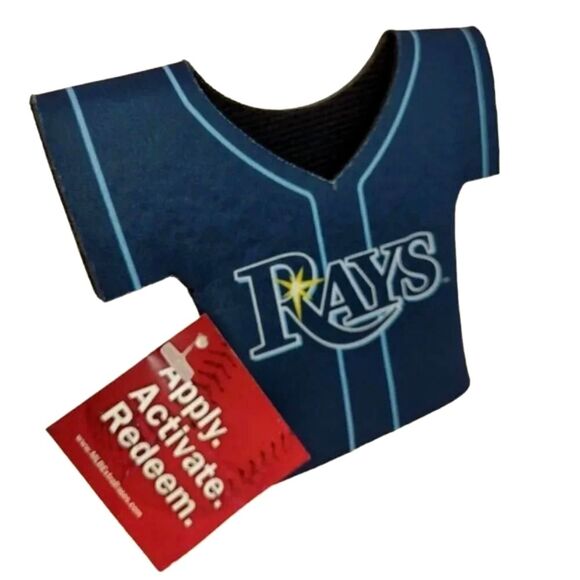 Tampa Bay Rays Baseball Coozie for Cold Drinks Souvenir Blue Jersey Design - Picture 2 of 7